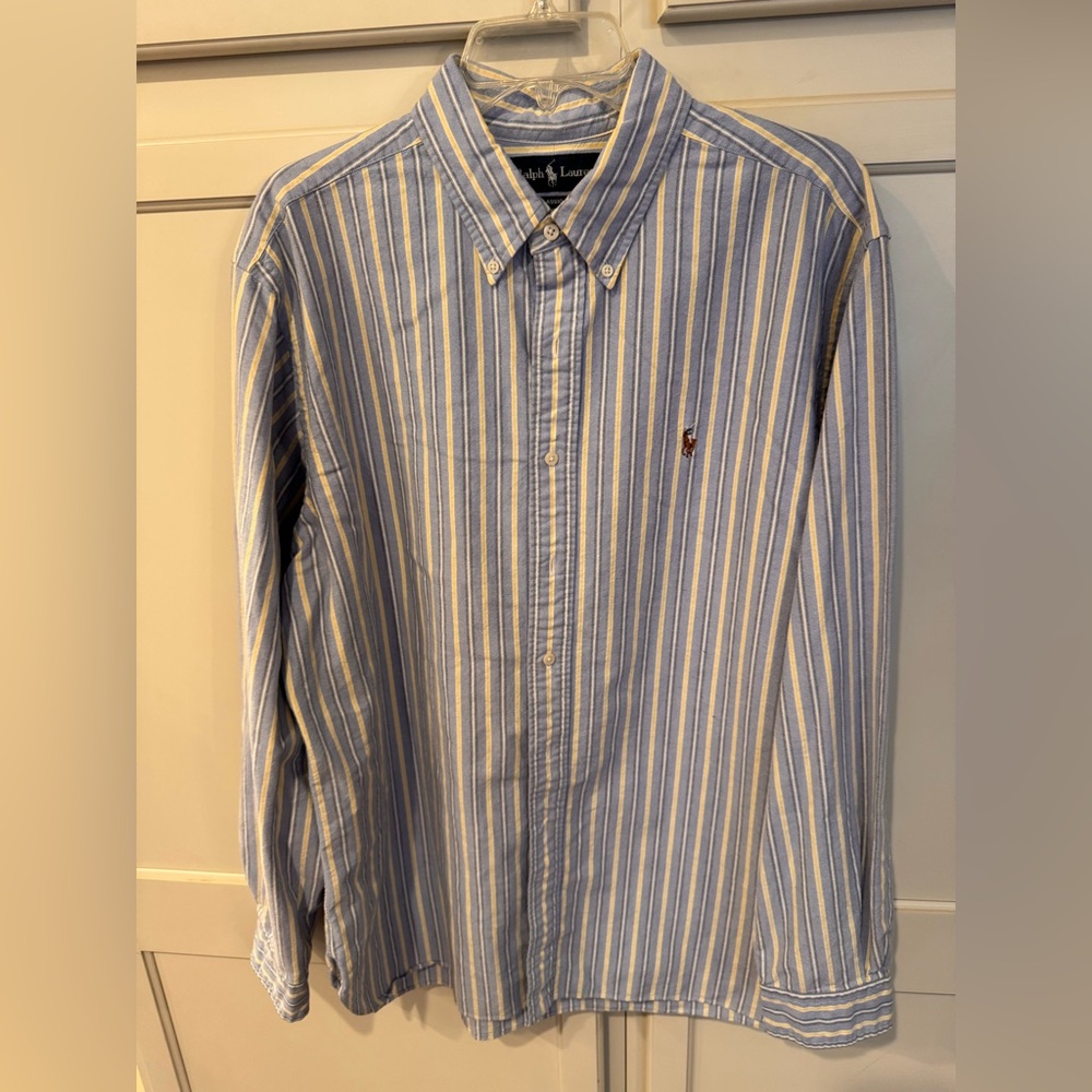 Polo by Ralph Lauren Men's Blue Striped Shirt